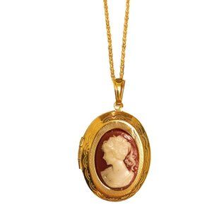 classic cameo locket necklace